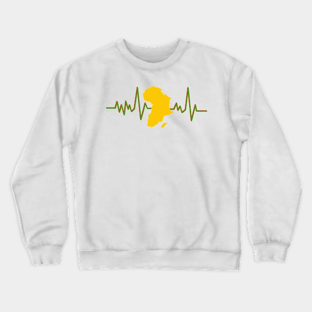 Never Forget Your African Roots Heartbeat Crewneck Sweatshirt by Illustradise